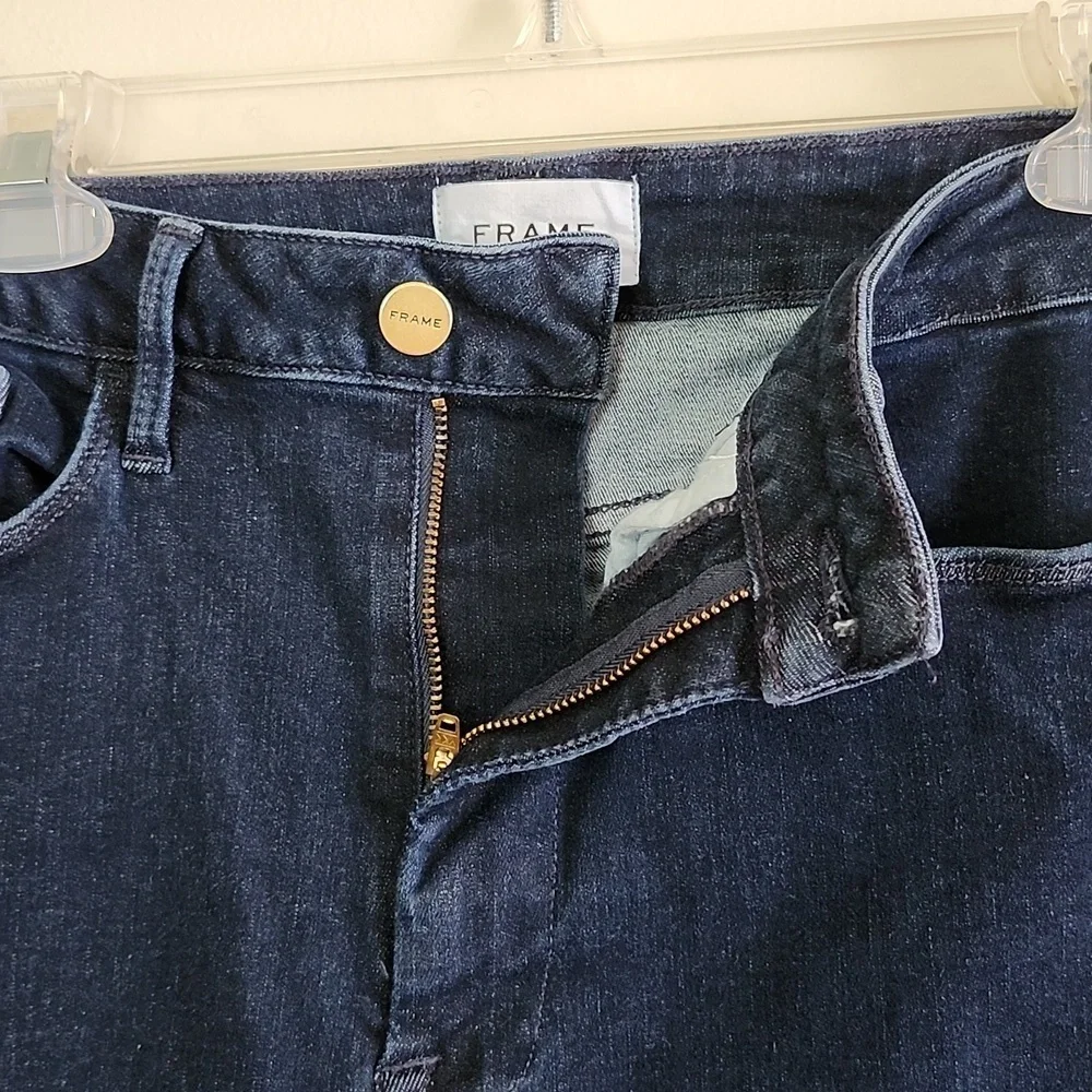 Frame Le One Skinny dark wash jeans women's size 2 organic cotton stretch jeans - Picture 6 of 9
